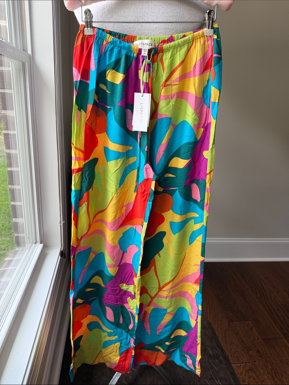l*space Tropical Multi-Color Drawstring Wide-Leg Pants